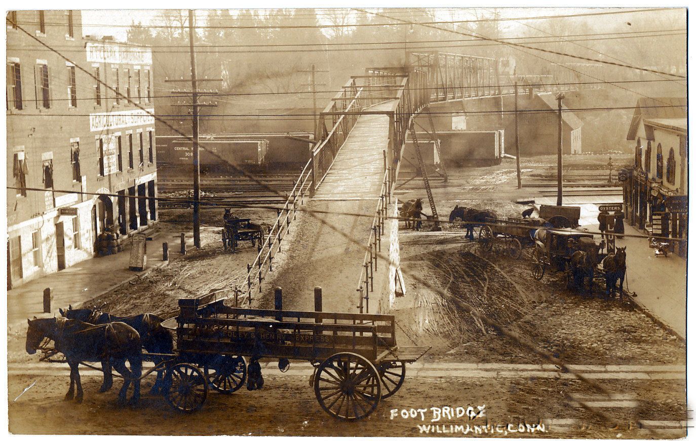footbridge and wagons